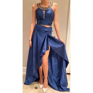 Jovani Navy Skirt Set